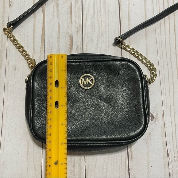 Michael Kors Black Pebbled Leather Small Fulton Crossbody Bag - Picture 13 of 15